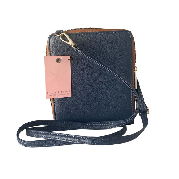 KEDZIE Soft Vegan Leather Crossbody Bag Detachable Shoulder Strap Blue NEW W/Tag - Picture 2 of 14